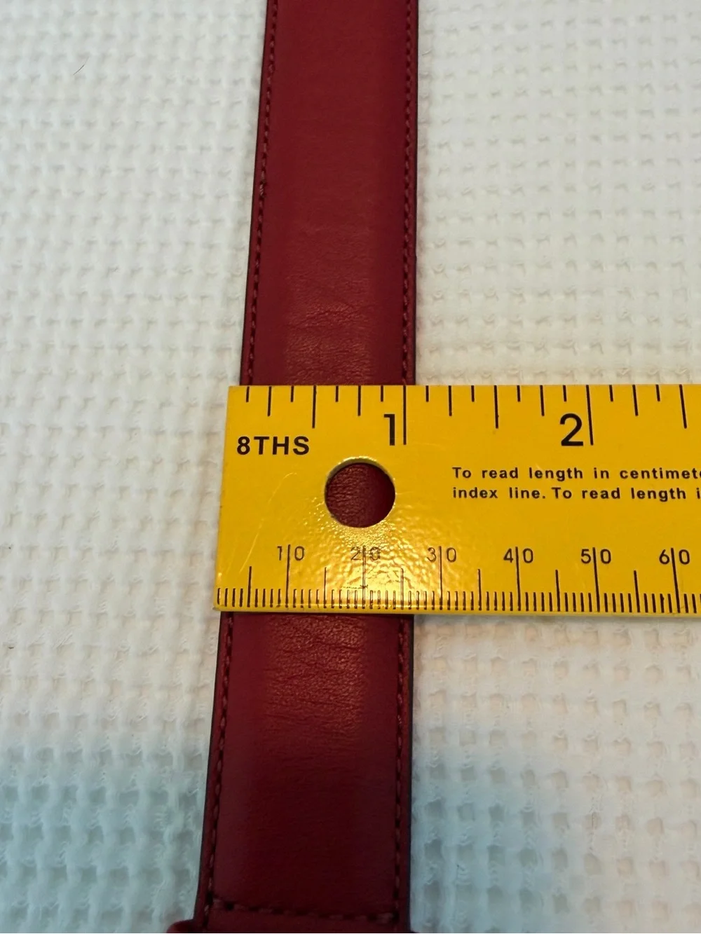 Coach Women’s Red Leather Belt with Brass Buckle size Medium